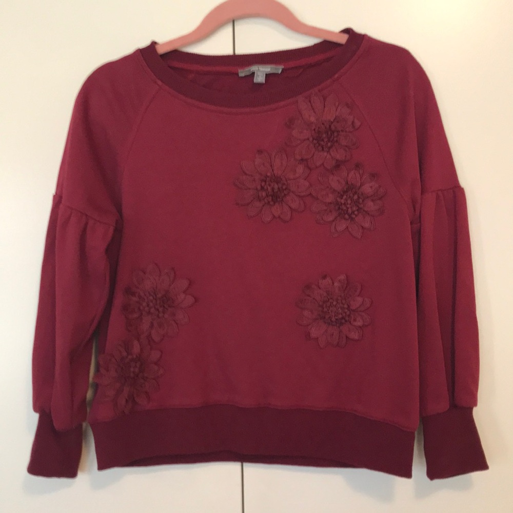 Blue Tassel red cropped sweater size small